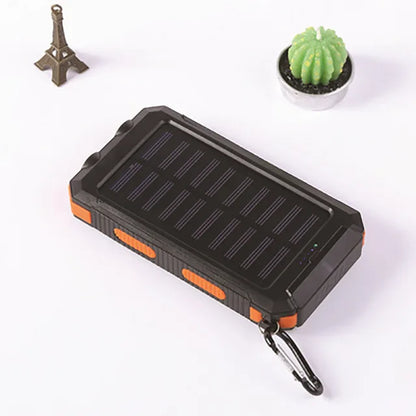 Solar Power Bank 20000Mah IP67 Waterproof Portable Solar Charger Powerbank External Battery Pack Power Bank with SOS LED Light