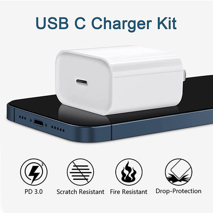 Original USB-C Fast Charger for Iphone 14 13 12 11 Pro Max XS XR 8 Type C Cable