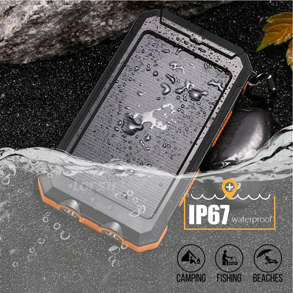 Solar Power Bank 20000Mah IP67 Waterproof Portable Solar Charger Powerbank External Battery Pack Power Bank with SOS LED Light