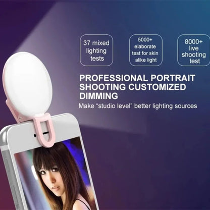 Mini Selfie Ring Light LED Flash Phone Lens Light USB Rechargeable Clip Mobile Phone Fill Lamp Women Selfie Lights